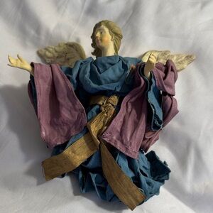 Elegant Angel Figurine with Gold and Purple Accents